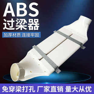 新风系统管道过梁器扁管家用PVC75/110/160/200免打孔排风ABS