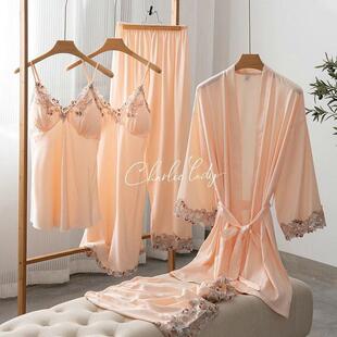 Yubo sleepwear women's ice silk nightgown lace nightgown