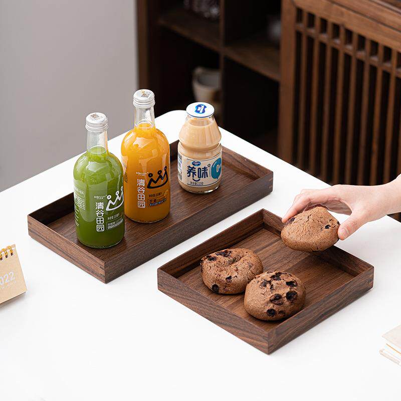 北美胡桃木托盘蛋糕牛奶面包早餐盘简易功夫茶具茶盘酒店托盘