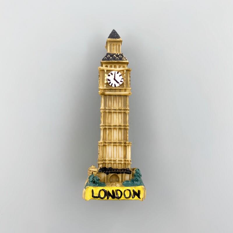 英国首都伦敦地标大本钟旅游纪念创意立体手绘装饰磁铁冰箱贴礼物