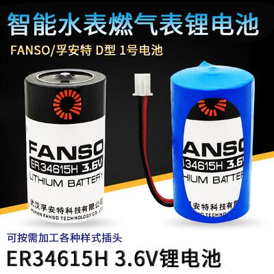 孚安特ER34615H锂电池3.6V 流量计物联网定位器仪器燃气表电池1号