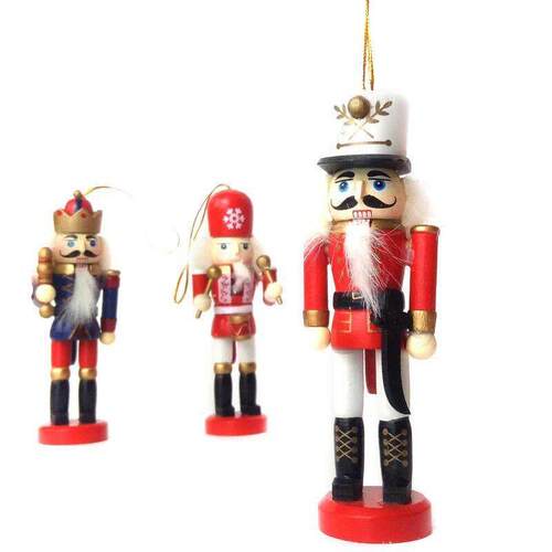 1Pc Christmas Doll Soldier Wood Desktop Decoration Made Nutc