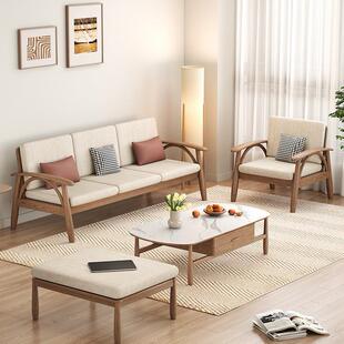 KGG全实木全白腊木沙用冬夏两大小户型现代简发原木沙约发