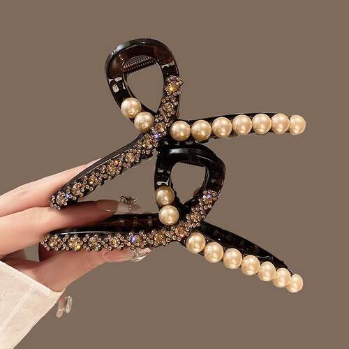 2024 New High-End Korean Style Pearl and Diamond Studded Hai