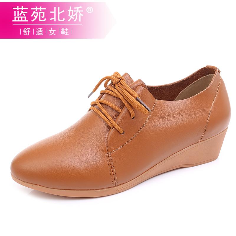 高档百坡跟单女2025新款秋春女鞋搭真皮软底妈妈鞋鞋休闲鞋皮鞋小