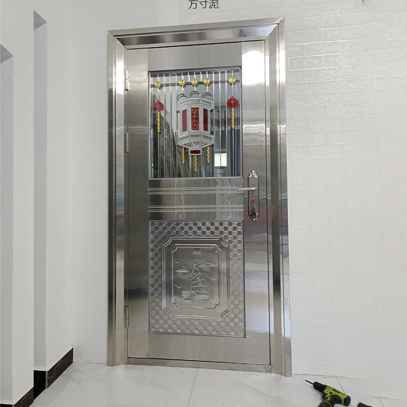 新款304不锈钢门单门进户入户门加厚自建房别墅双开门防盗门