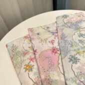 连衣裙服装 全棉60支数码 童装 古风团扇小碎花 手工面料桌布 印花