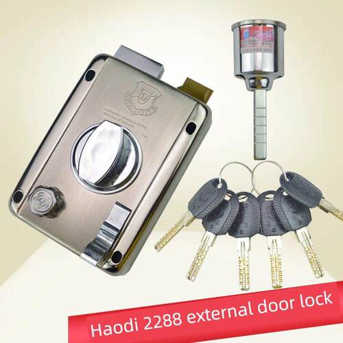 豪迪2288通用型旋钮门锁老式防盗门锁十字升级超B级超C级外装门锁