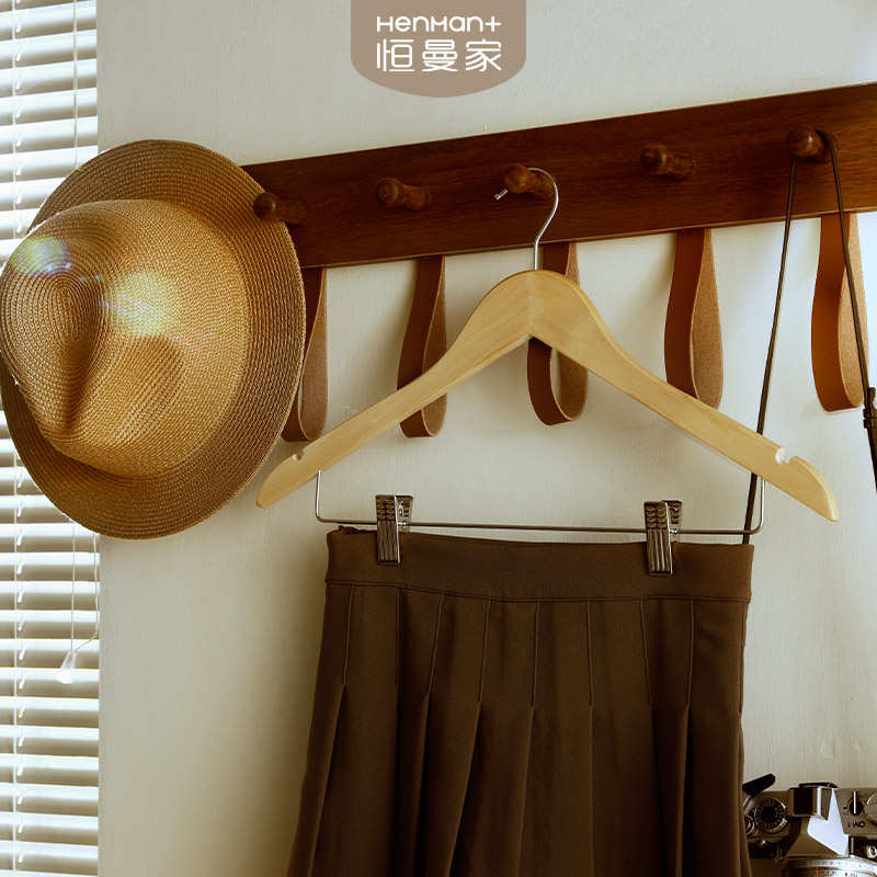 木质衣裤夹一体衣架【酒店服装店专用】