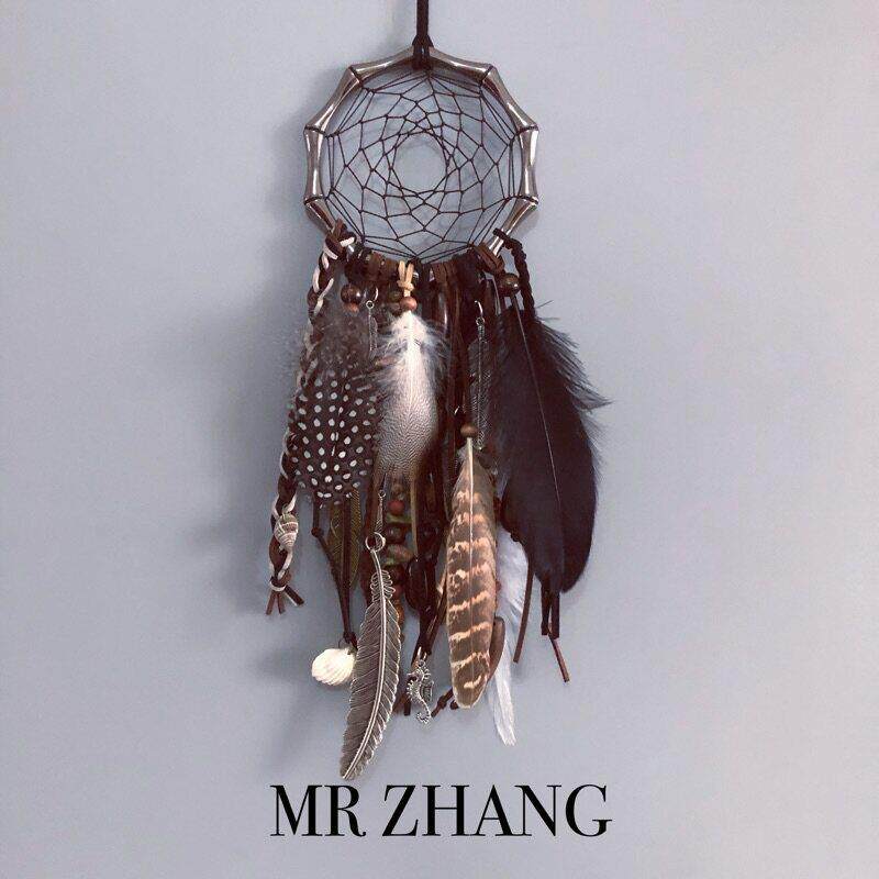 MR ZHANG原创男生捕梦网加勒比印第安羽毛挂饰文艺礼物覆古ins风