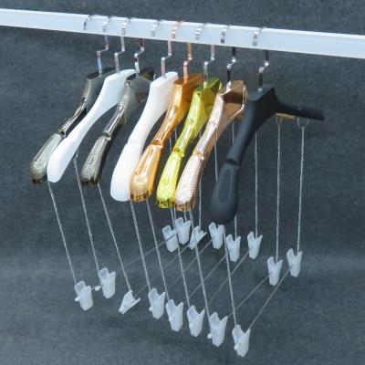 服装店专用连体无痕架衣架成人套装链条裤夹一体挂板塑料衣架防滑