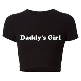 Funny Daddy's Girl Women Crop Top性感露脐短袖T恤女短袖上衣