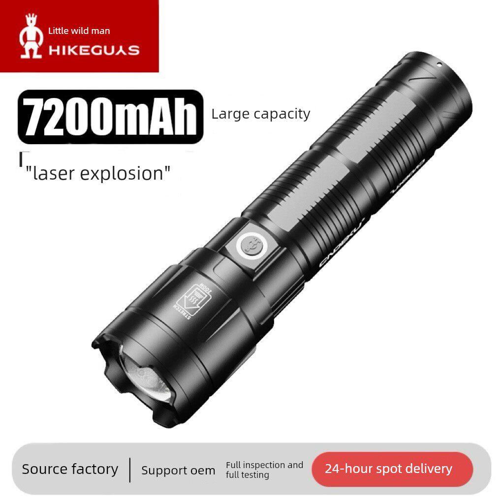 小野人手电筒M58/M59白激光巡逻聚光远射便携充电拉伸缩泛光强光