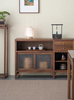 北美木黑胡桃榆实木餐边柜水柜CSV现代简约茶老木收纳储物柜展示