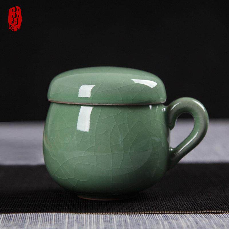 小小利泡青瓷茶杯陶瓷滤水杯过网个人功夫杯同茶心CB02004情侣杯