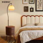 客厅卧室古落地灯578置物风沙架氛复古发床头柜一体围茶几台灯