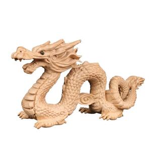 原色龙摆件桃木木龙生肖龙青龙木雕龙木质龙形家居办公室桌面工
