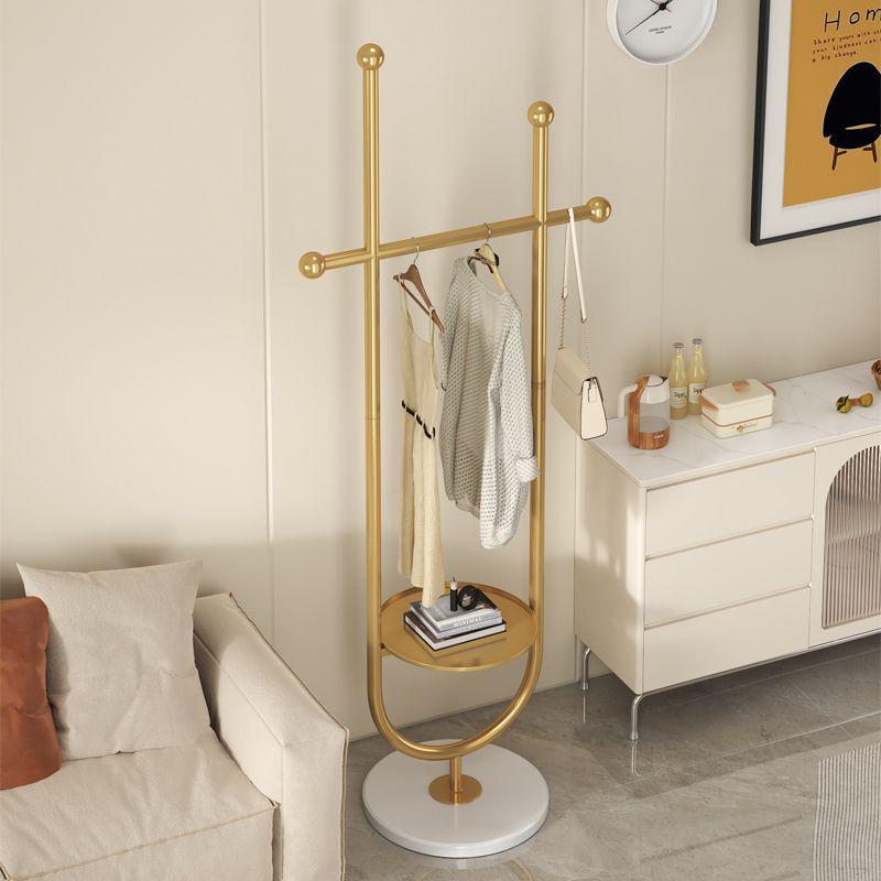 网红理石衣帽架落地卧室家用室内简易金属不占空间挂衣架轻奢衣架