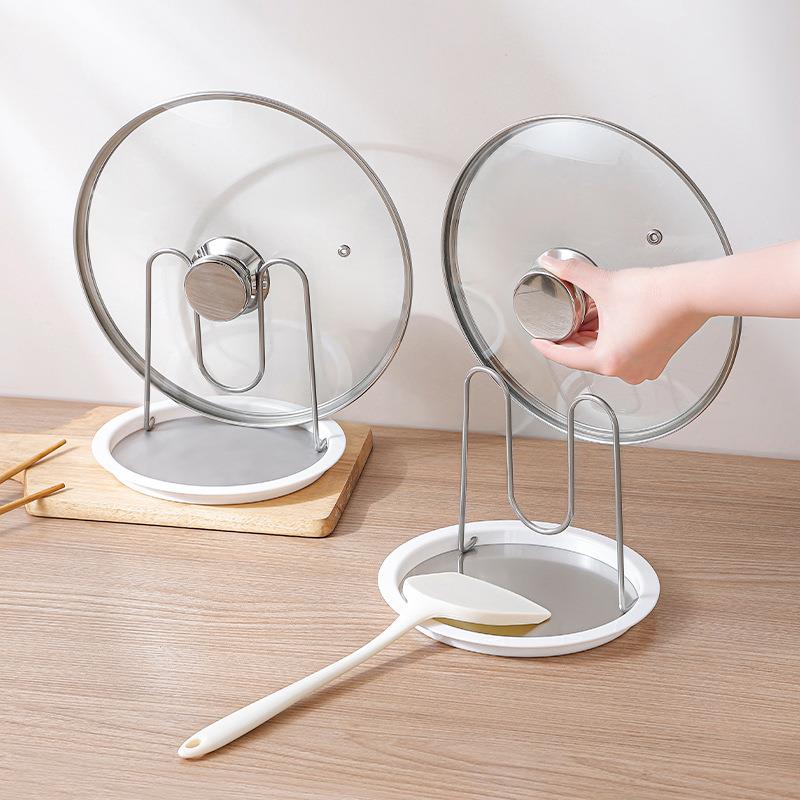 Circular pot lid holder, countertop organizer, draining rack