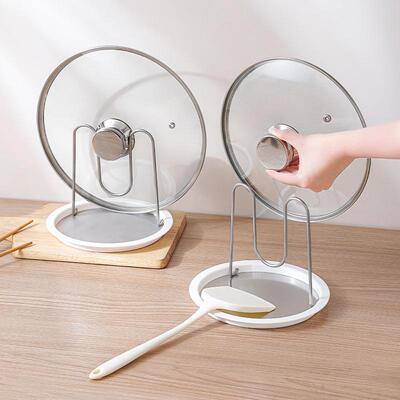 Circular pot lid holder, countertop organizer, draining rack