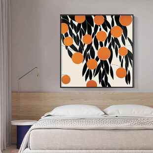 卧室壁装画日简约餐厅文艺福橘小众饰画橘子民宿家居挂式画