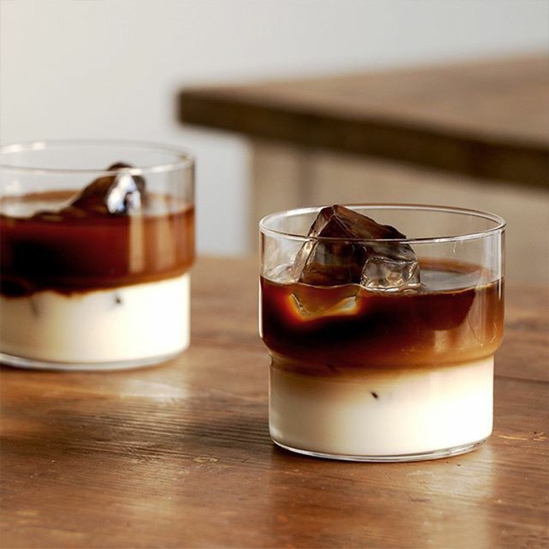 咖啡杯玻璃叠叠美式牛奶玻璃杯