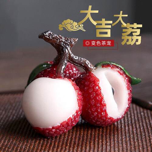 茶宠物摆件抖音同款变色荔枝精品极简约可养茶桌茶道茶玩茶具配件
