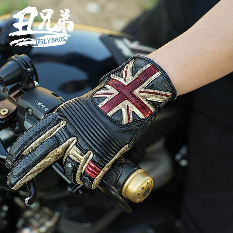 现货BOBBER 火箭 拿铁真皮覆古机车手套触控屏幕防滑全指英伦风