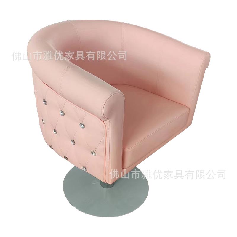 外贸美发椅理发店专用带钻拉扣理发椅子旋转升降烫染椅子沙龙家具
