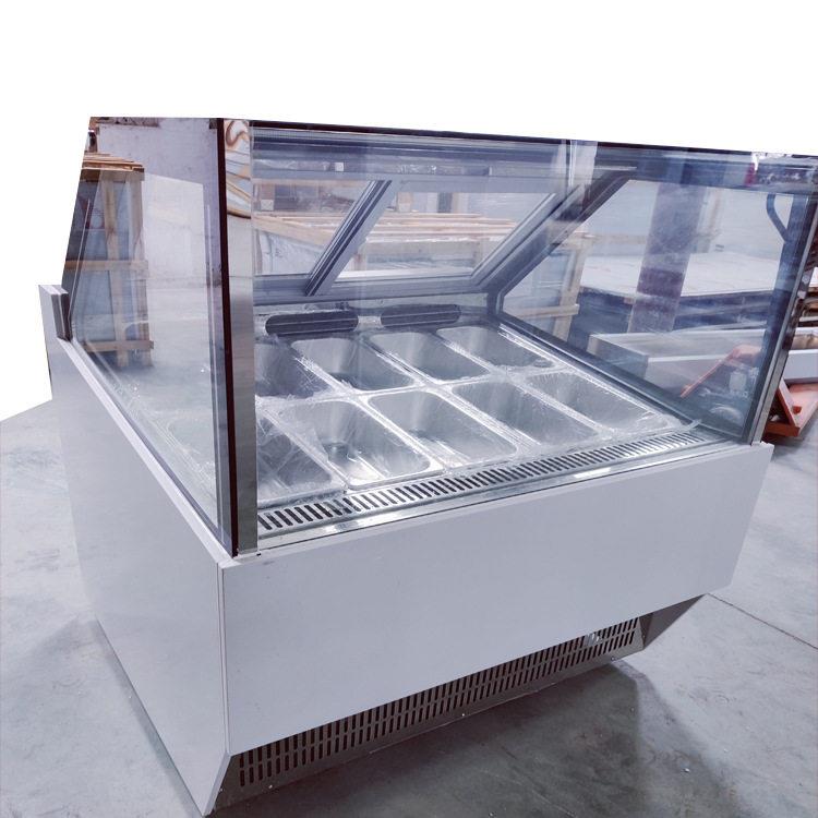 直角冰淇淋展示柜-20度硬冰淇淋展示柜10个1/3冷饮店冷冻柜