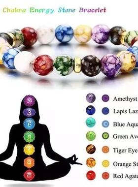 7 Chakras Reiki Healing Stone Bracelet Yoga Balance Energy I