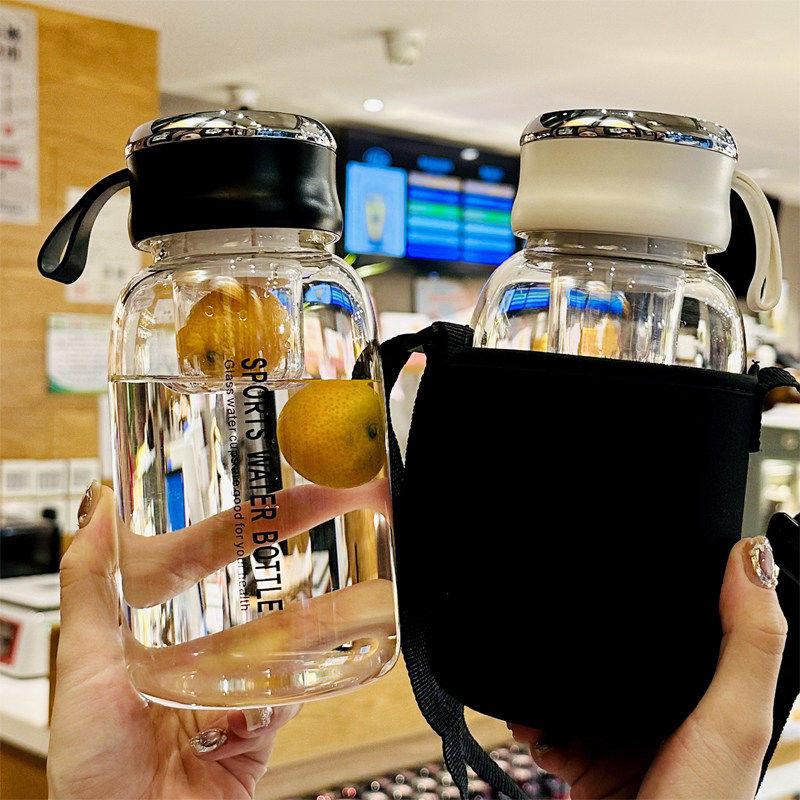 德国磁吸玻璃杯2026新款水杯男士磁弹泡茶杯大容量茶水分离杯子
