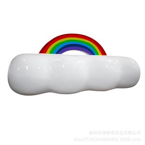 儿童座椅创意彩虹椅户外公园休闲长椅玻璃钢休闲椅亲子靠背椅联排