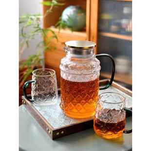 中古风海棠花纹 中式 复古花草茶具耐高温高硼硅玻璃壶杯下午茶套装