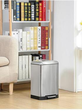 房垃圾桶带盖盖脚踩式不锈钢大号家用厨有酒防臭商用ETS店脚踏垃