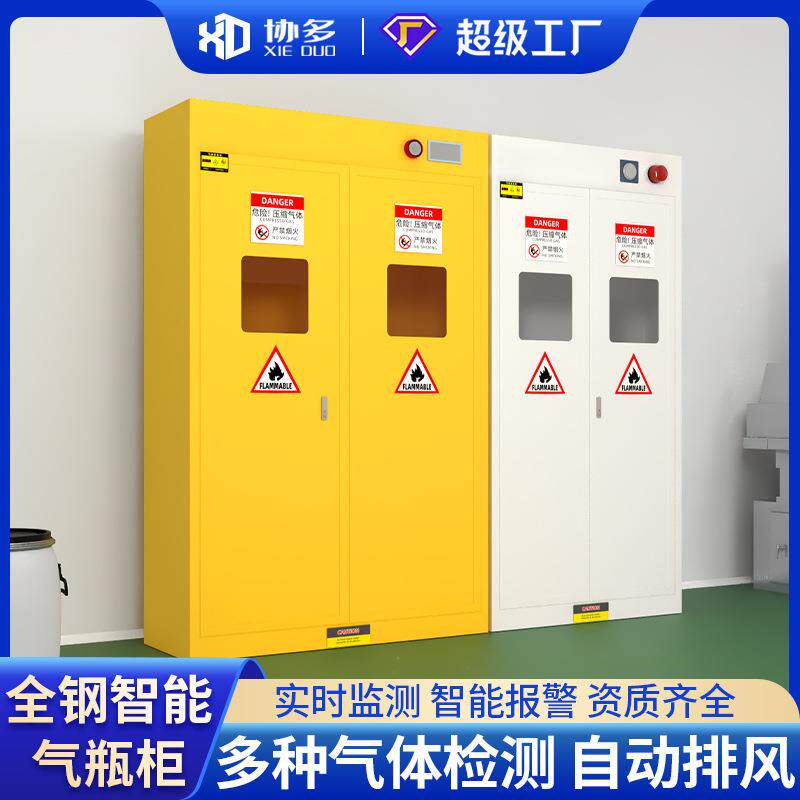 气瓶柜安全柜全钢防爆工业乙烯氧气瓶柜实验室智能单双瓶煤气罐柜