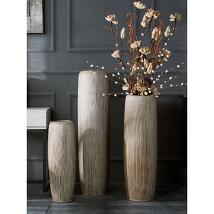 现代简约浅色软装景德镇陶瓷落地花瓶客厅插花干花大号装饰品摆件