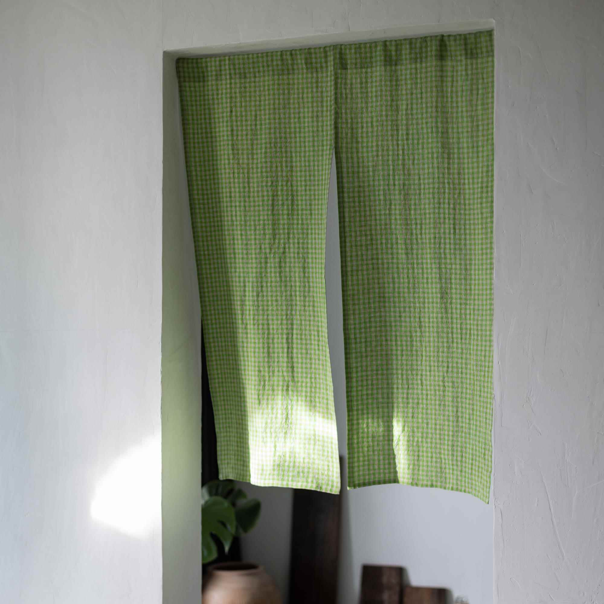 【小格格】纯亚麻门帘试衣间厕所厨房隔断半帘挡风布帘窗帘定制