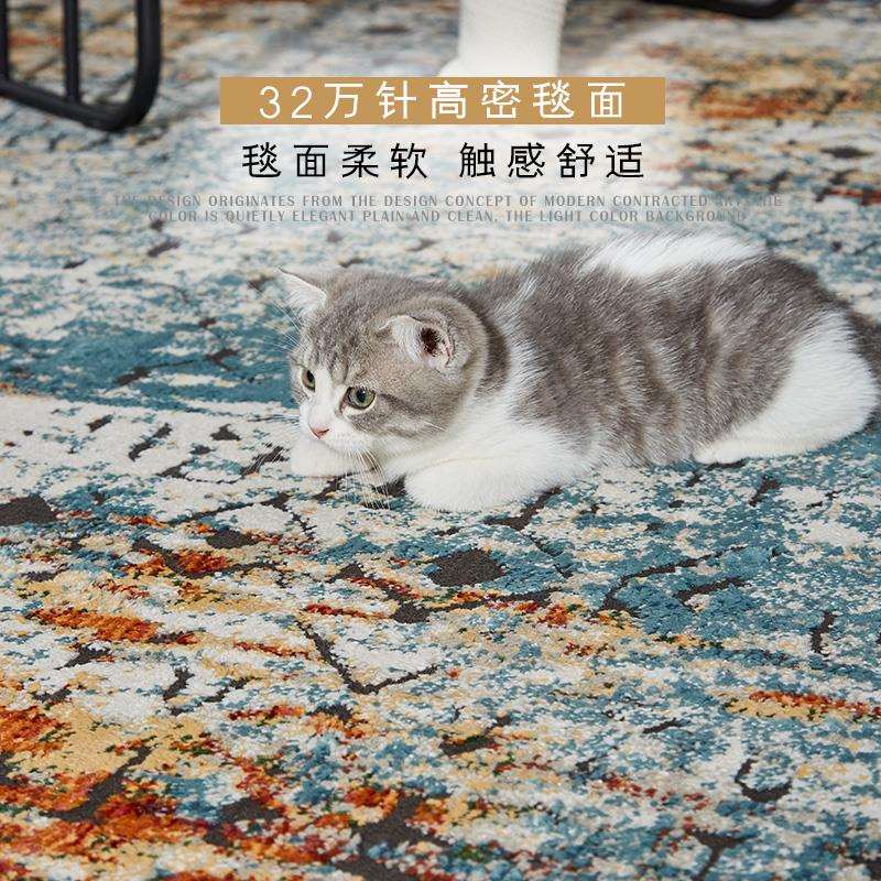 土耳其进口北欧现代美式轻奢家用书房卧室客厅地毯沙发床边茶几垫