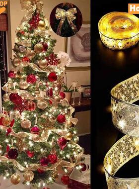 Christmas tree decorative LED lights silk ribbon light strip