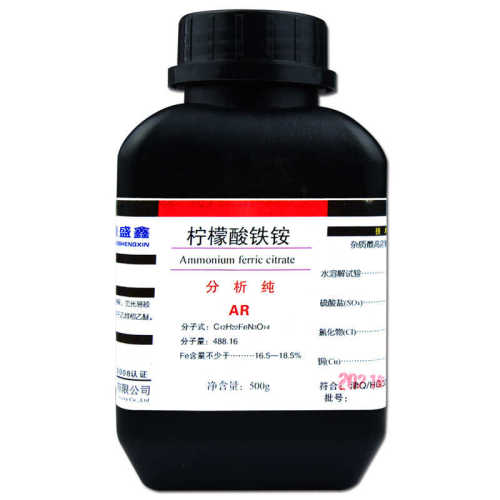 鼎盛鑫 枸橼酸铁铵 柠檬酸铁铵 分析纯AR 500g/瓶 CAS:1185-57-5