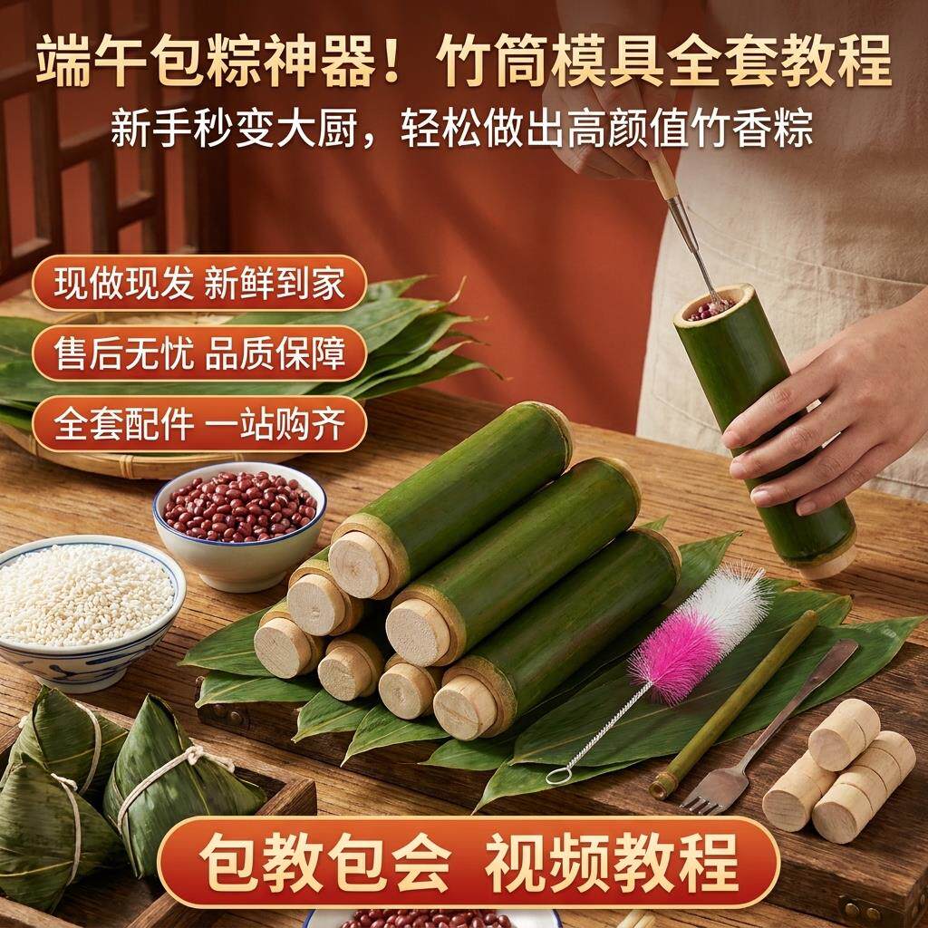 竹筒粽子模具手工制作糯米饭竹筒饭竹子家用商用端午节粽子专用