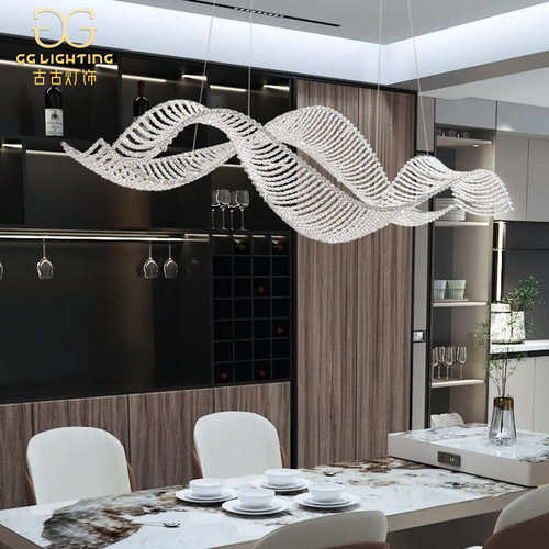现代轻奢餐厅吧台水晶吊灯设计师创意个性艺术飘带灯店铺商用灯具