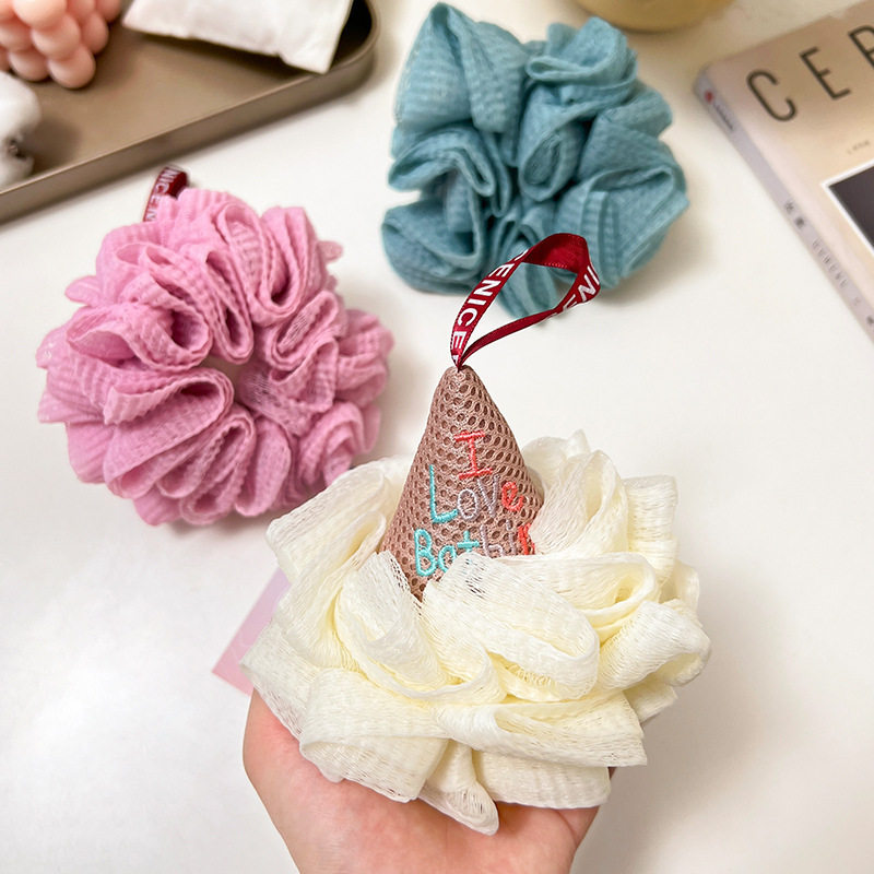 可爱冰淇淋沐浴球男女浴花搓澡两用儿童宝宝洗澡神器高档不散大号,家庭/个人清洁工具,搓澡巾,淘宝优惠券,粉丝福利购,淘宝优惠卷