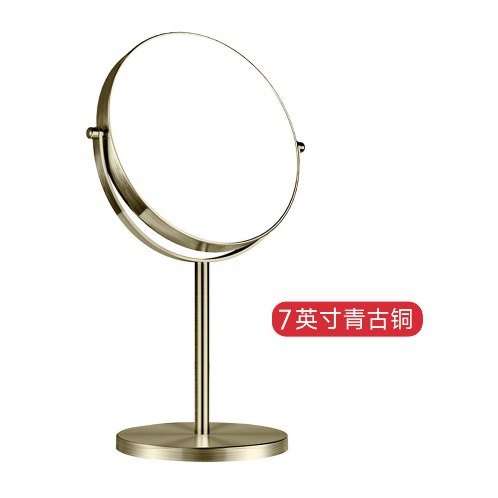 简约双面翻转塑料高清大号台式化妆镜子学生宿舍梳妆台桌面公主镜