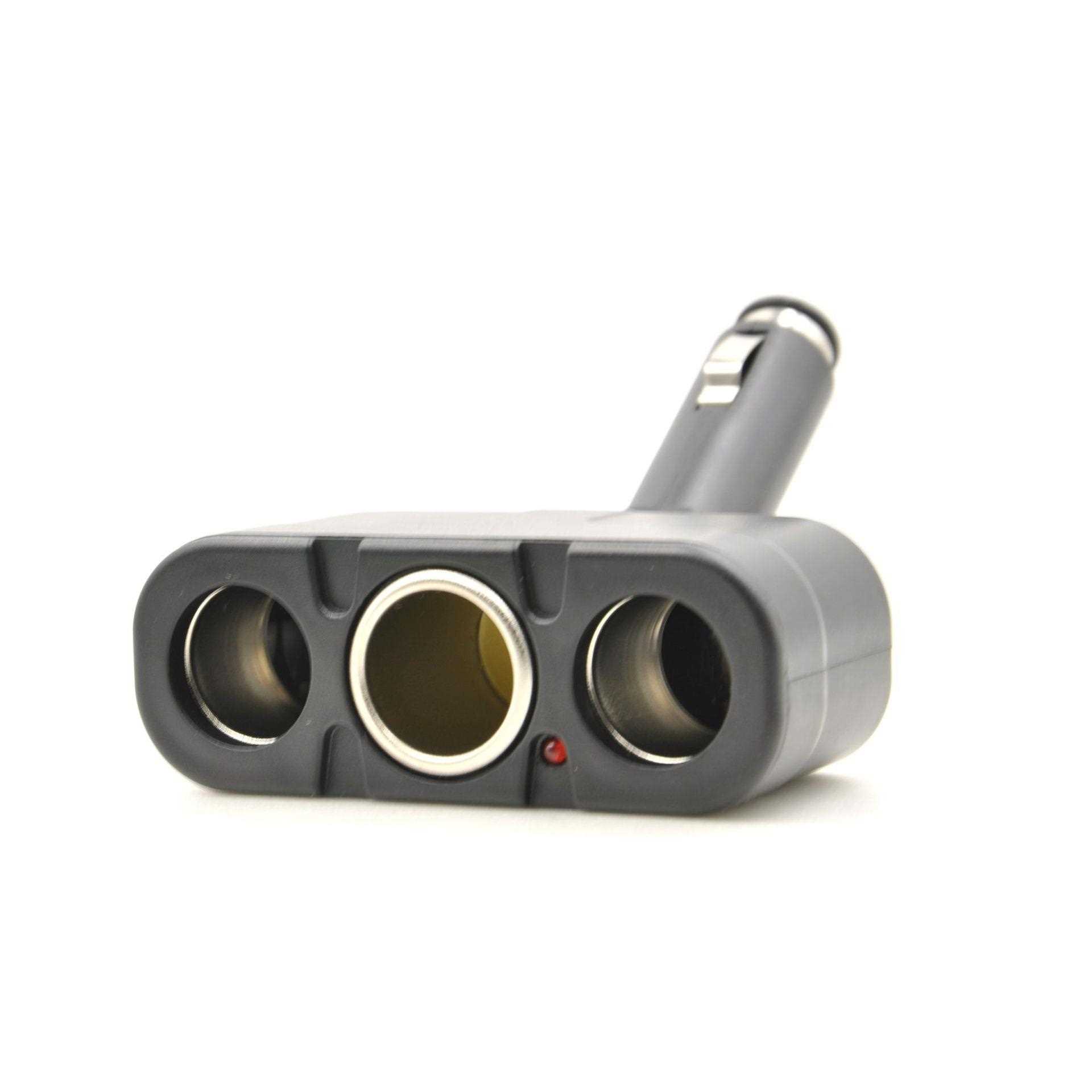 车载点烟器一分三汽车12V一拖三转轴磨砂不带线