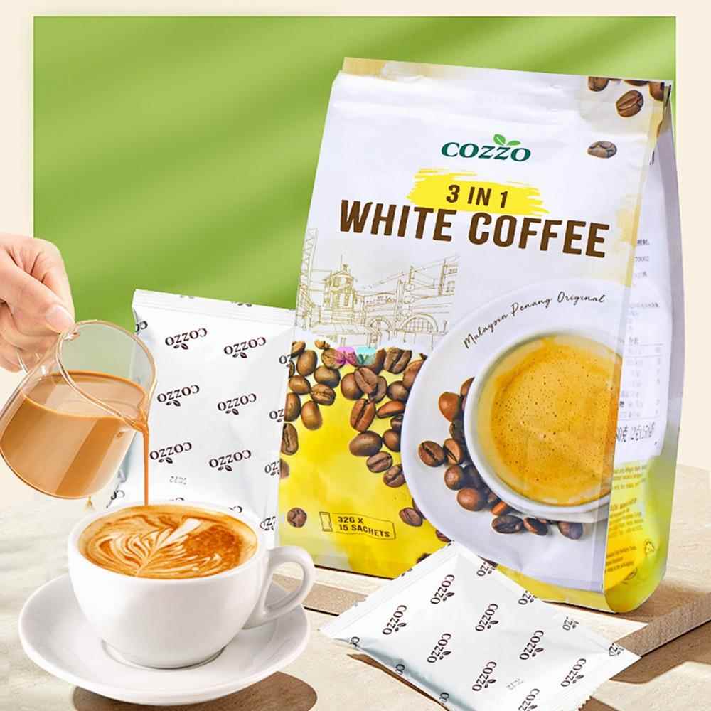 马来西亚进口冲饮速溶固体饮料Cozzo高柔三合一白咖啡榛子味袋装