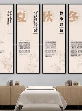黄帝内经中医养生中心墙体装饰画春夏秋冬影像墙宣传壁画诊所竖挂