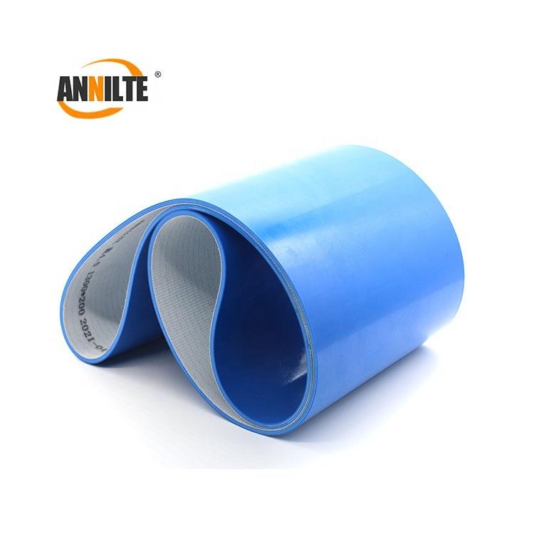 山东安耐蓝色面布纹PU2.输0mm双传品送带耐油食级送带