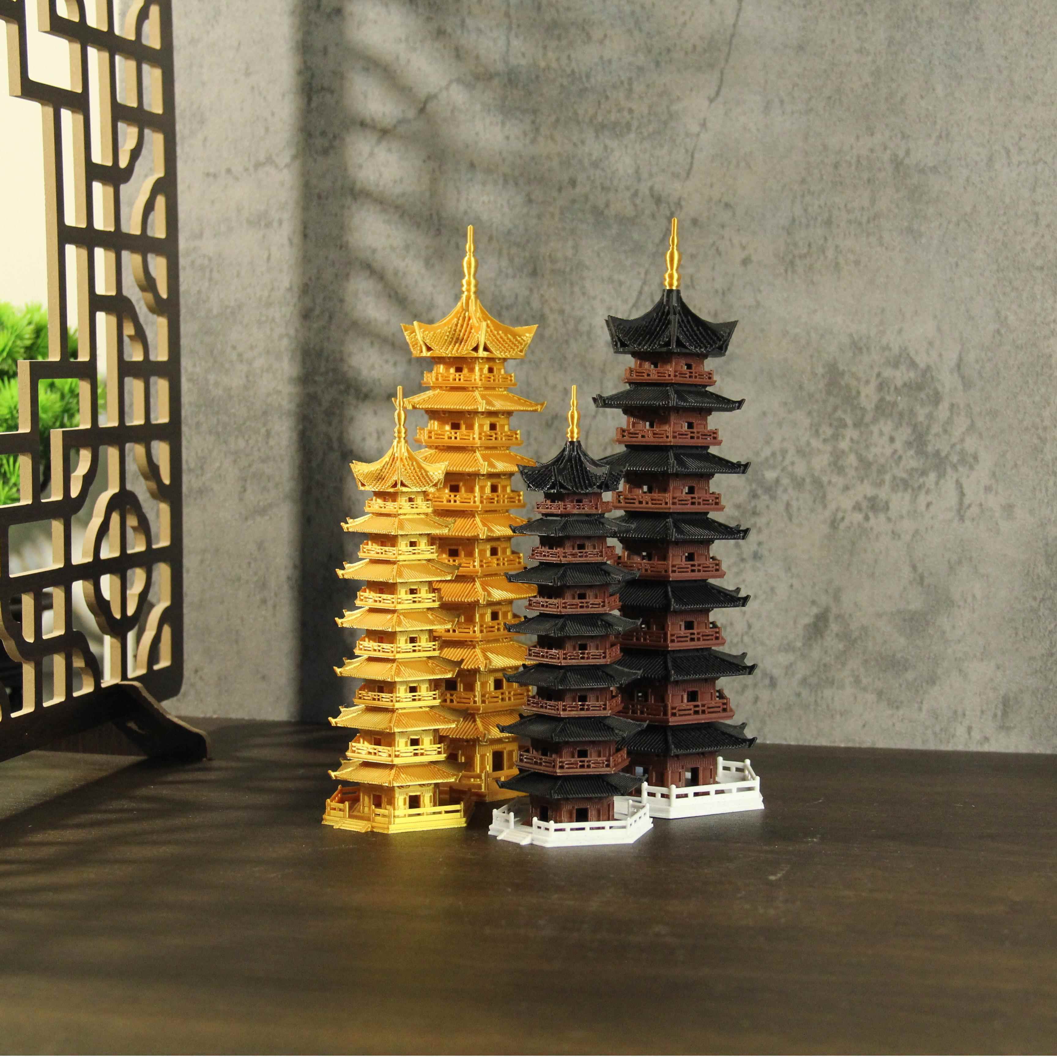 七层塔宝塔古风建筑模型摆件鱼缸水陆缸假山桌面造景装饰摆饰模型